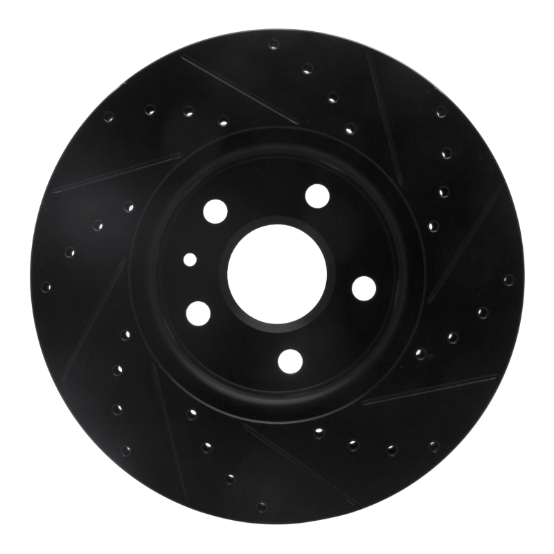 Buick Allure Brake Rotor (1) - Front Left - R1 Concepts - Drilled & Slotted - Black - `10-`25